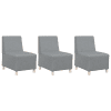 Világosszürke 55 cm szövet kanapé szék 3 pcs világosszürke