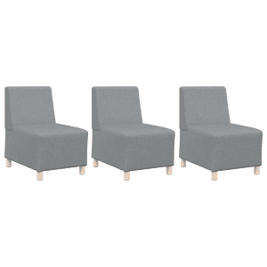 Világosszürke 55 cm szövet kanapé szék 3 pcs világosszürke