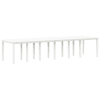 Kert asztal fehér 350x100x73 cm poly rattan