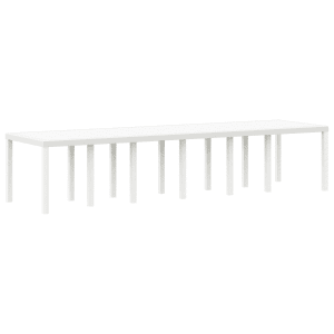 Kert asztal fehér 350x100x73 cm poly rattan