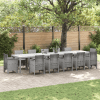 Kert asztal világosszürke 400x100x73 cm poly rattan