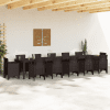 Kerti asztal barna 400x100x73 cm poli rattan