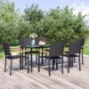 7 részes fekete polyrattan kerti étkezőgarnitúra
