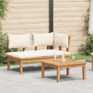 2 darabos kerti pad készlet tömör fa teak
