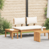 2 darabos kerti pad szett szilárd fa teak