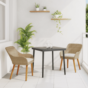 3 részes kert étkező szett bézs poly rattan