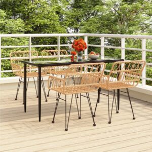 5 részes polyrattan kerti étkezőgarnitúra