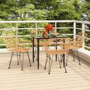 5 részes polyrattan kerti étkezőgarnitúra