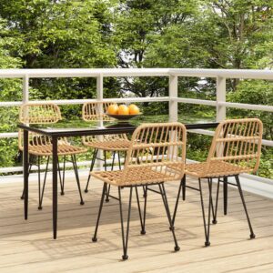 5 részes polyrattan kerti étkezőgarnitúra
