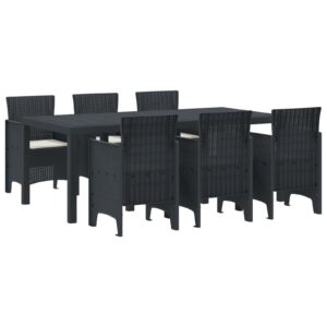 7 darabos kerti étkező szett párnákkal anthracite polirattan
