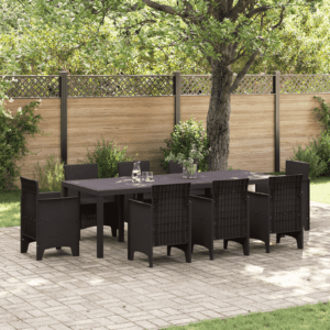 Barna kertasztal 250x100x73 cm poly rattan