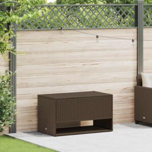 Barna polyrattan kültéri párna doboz 100x55x55
