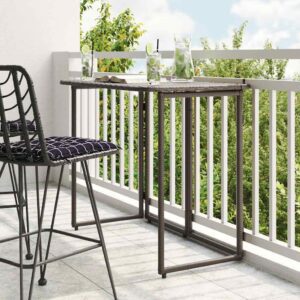 Barna polyrattan összecsukható kerti asztal 90x51x75 cm