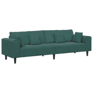 Bársony kanapé párnával párnával sötétzöld 208 cm bársony