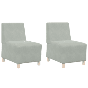 Kanapék székek 2 pcs világosszürke 55 x 74 x 82 cm bársony