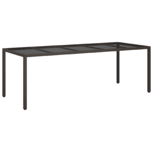 Kerti étkezőasztal barna 250x100x75 cm polirattan