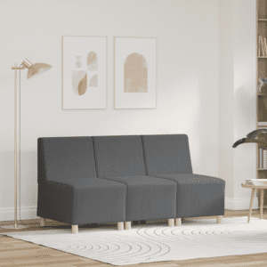 Sofa chiar 3 pcs sötétszürke 55 x 74 x 82 cm bársony anyag