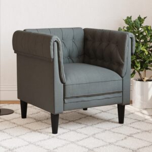 Sötétszürke szövet chesterfield kanapé
