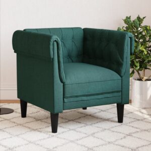 Sötétzöld szövet chesterfield kanapé