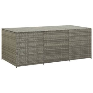 Szürke polyrattan kerti tárolóláda 180 x 90 x 75 cm