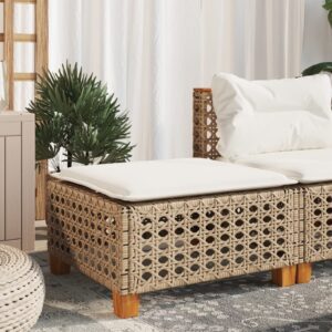 Szürke polyrattan kerti ülőke párnával 63
