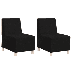 Világosszürke 55 cm szövet kanapé szék 2 pcs fekete