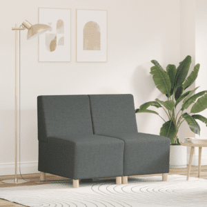 Világosszürke 55 cm szövet kanapé szék 2 pcs sötétszürke