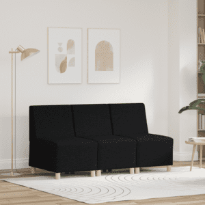 Világosszürke 55 cm szövet kanapé szék 3 pcs fekete