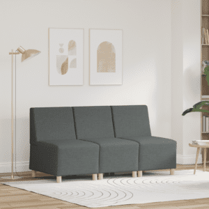 Világosszürke 55 cm szövet kanapé szék 3 pcs sötétszürke