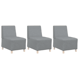 Világosszürke 55 cm szövet kanapé szék 3 pcs világosszürke