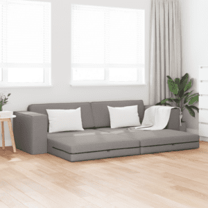 Függőleges kanapéágy 2 az 1-ben taupe 245x150x60.5 cm szövet
