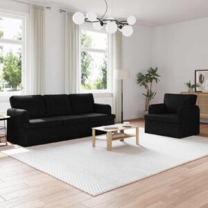 Kanapé 2 pcs fekete fém