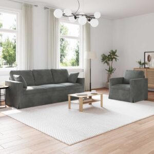 Kanapé 2 pcs sötétszürke