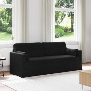 Kanapé fekete 198 x 78 x 80 cm fém