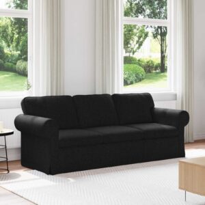 Kanapé fekete 215 x 82 x 80 cm fém