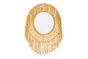 PERUVIAN sárga keretes tükör 50cm átmérő
