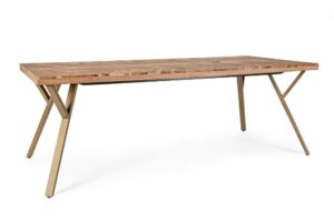 RAIDA 10 személyes barna akácfa étkezőasztal 220cm