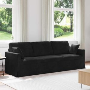 Kanapé fekete 228 x 78 x 80 cm bársony