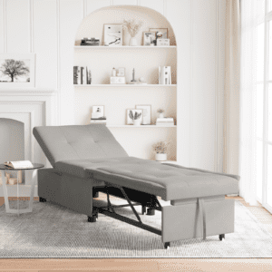 Sofa ágy 3 az 1-ben kihúzható design világosszürke szövet