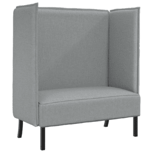 Magas háttámlású kanapé világosszürke 109x56x121 cm textil