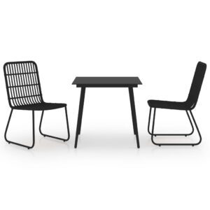 3 részes polyrattan és üveg kültéri étkezőgarnitúra
