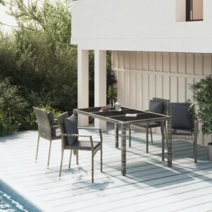 5 részes szürke polyrattan kerti ülőgarnitúra párnákkal