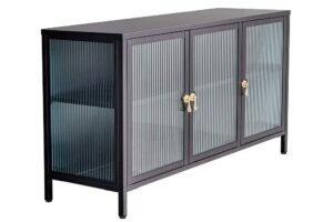 AMSTERDAM fekete üveg vitrin 105cm