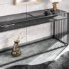 ARCHITECTURE fekete márvány mintázatú konzol asztal 120cm