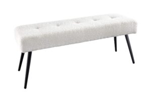 BOUTIQUE fehér bouclé ülőpad 100cm