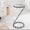 CHAIN ezüst üveg dohányzóasztal 55cm