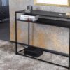 DURA STEEL fekete acél konzolasztal 100cm