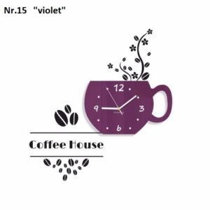 Dekoratív konyhai óra Coffee House Lila