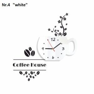 Dekoratív konyhai óra Coffee House fehér