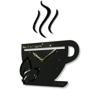 Design konyha óra TIME FOR COFFEE fekete